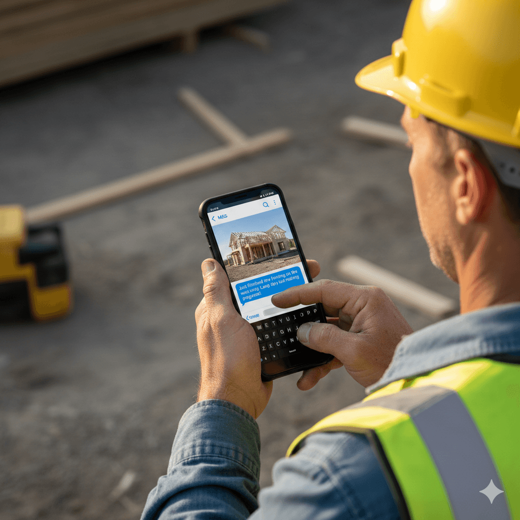 Taking a photo and texting to ReadyFeed